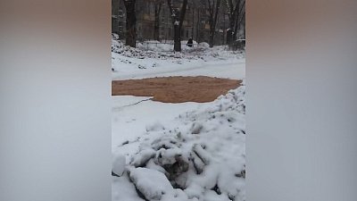 В Магнитогорске канализационные стоки вылились на проезжую часть