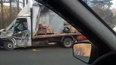 На трассе М-5 в Челябинской области столкнулись два большегруза