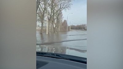 Дорогу под Магнитогорском затопило водой