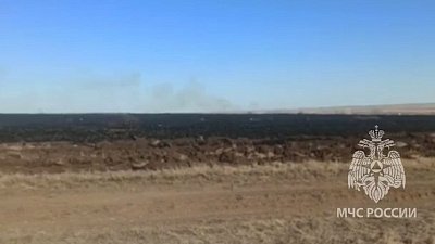 В Троицком районе ликвидировали ландшафтный пожар