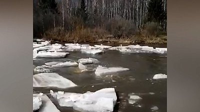 Ледоход на реке Юрюзань попал на видео