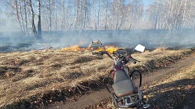 Ландшафтный пожар в Копейске попал на видео