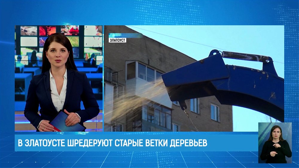 В Златоусте шредеруют старые ветки деревьев