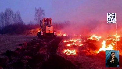Крупный ландшафтный пожар в Кунашакском районе