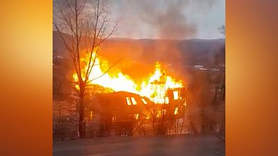 Пожар в Златоусте попал на видео