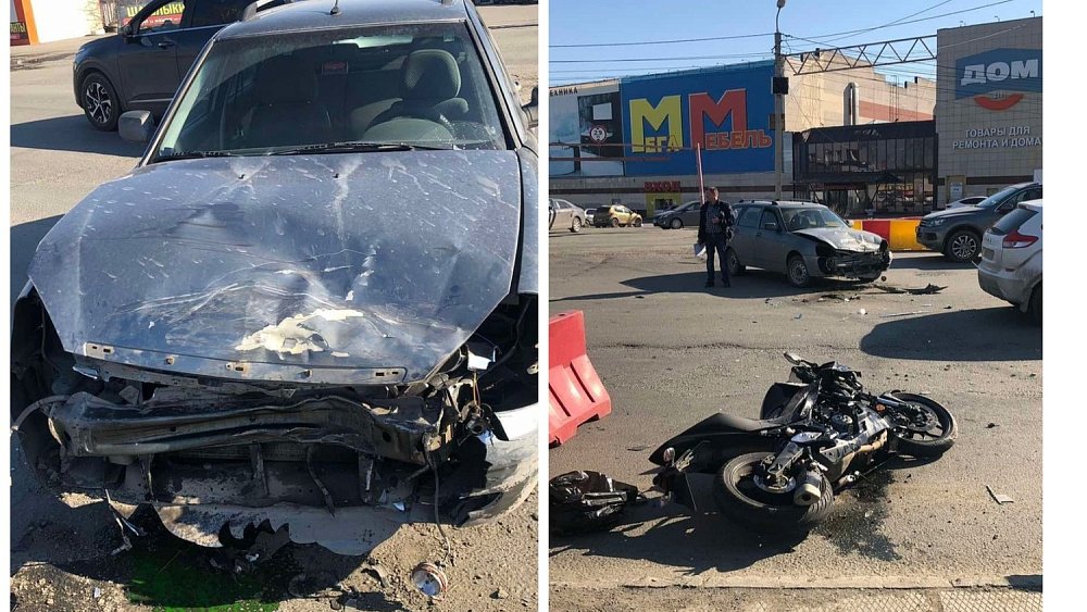 Водитель «Лады» сбил мотоциклиста в Челябинске