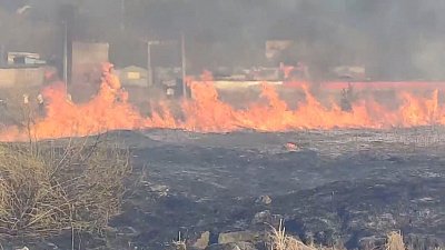 Пожар возле Тургояка попал на видео