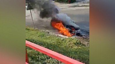 В Миассе сгорел легковой автомобиль