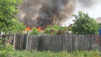 Ландшафтный пожар в Копейске попал на видео