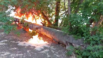 В Челябинске вспыхнул участок теплотрассы