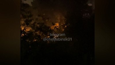 Пожар на улице Набережная в Челябинске попал на видео