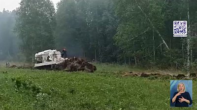 В Аргаяшском районе продолжают тушить пожар на торфиниках 