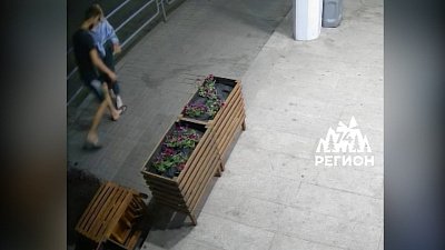 В Копейске неизвестный опрокинул клумбу