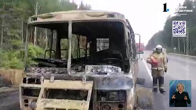 Под Златоустом загорелся ПАЗ