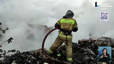 В Верхнем Уфалее вспыхнула сухая трава