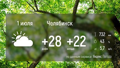 В Челябинской области температура воздуха поднимется до 29 градусов