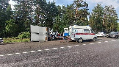 В Челябинской области на трассе М-5 погиб водитель перевернувшегося грузовика