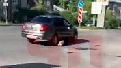 В Златоусте неизвестные привязали собаку к машине и протащили по дороге