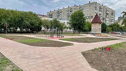 В Тракторозаводском районе Челябинска к августу закончат реконструкцию сквера с башней