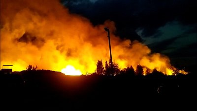 Крупный пожар в Миассе попал на видео