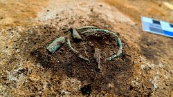 На детском кладбище Синташты нашли жертвенник с черепом козы