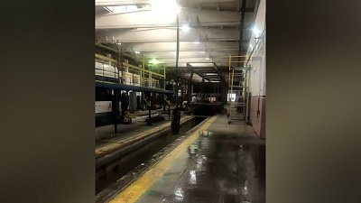 Трамвайное депо в Челябинске затопило дождевой водой