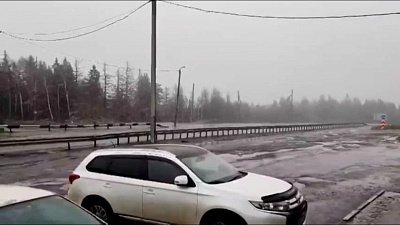 В Челябинской области первый снег попал на видео