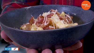 Идеальная паста карбонара в рубрике «Завтрак с шеф-поваром»