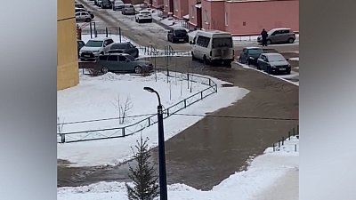В Копейске коммунальная авария попала на видео