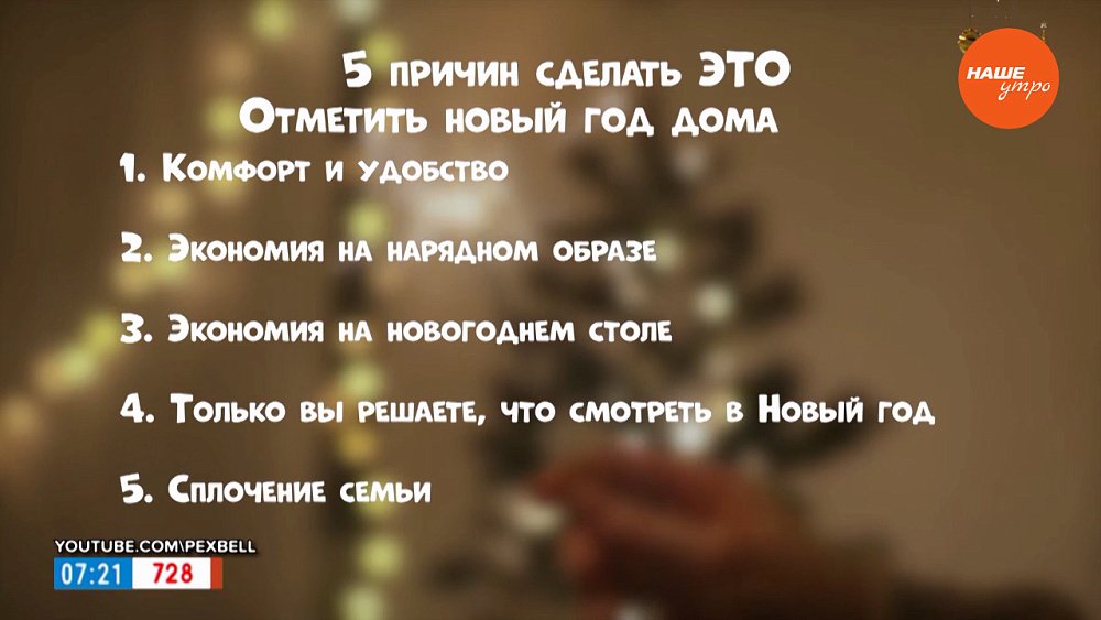 Почему Новый год стоит встречать дома в рубрике «Пять причин сделать ЭТО»
