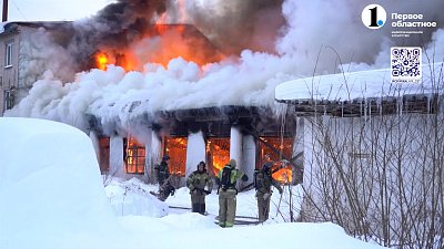 В Златоусте вспыхнул деревообрабатывающий цех
