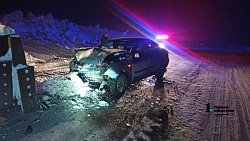 В Челябинской области водитель Ford Focus столкнулся с бульдозером