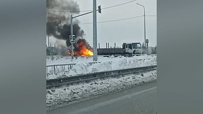 В Челябинской области на трассе М-5 сгорела «ГАЗель»