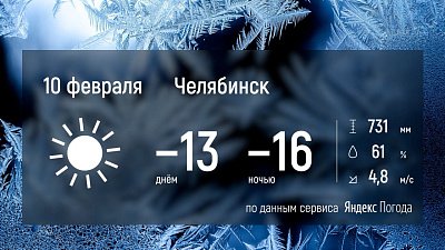 В Челябинской области температура воздуха опустится до минус 22 градусов