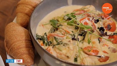 Соте из морепродуктов в рубрике «Завтрак с шеф-поваром»