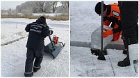 В Челябинской области начали пилить лед на водоемах