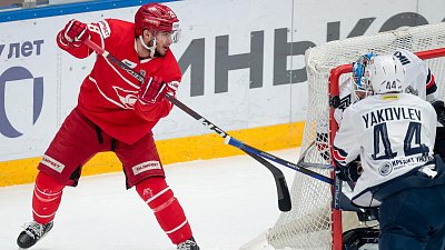 Хоккеисты «Спартака» сравняли счет в серии плей‑офф с «Металлургом» в Кубке Гагарина