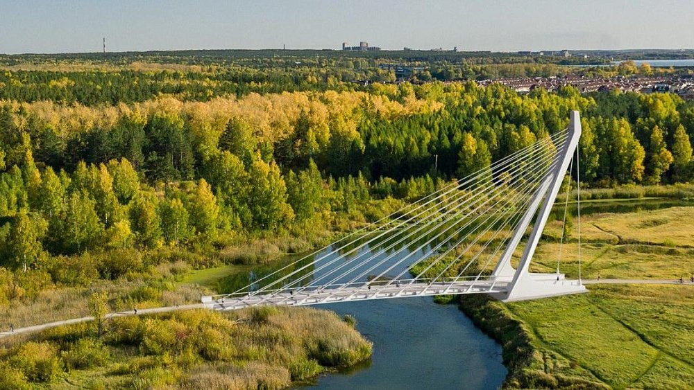 В Челябинске началось строительство первого велопешеходного моста