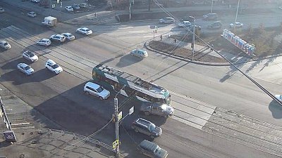 В центре Челябинска из-за ДТП было ограничено движение трамваев