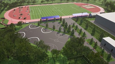 На челябинском стадионе появятся площадки для волейбола, стритбола, скейтеров