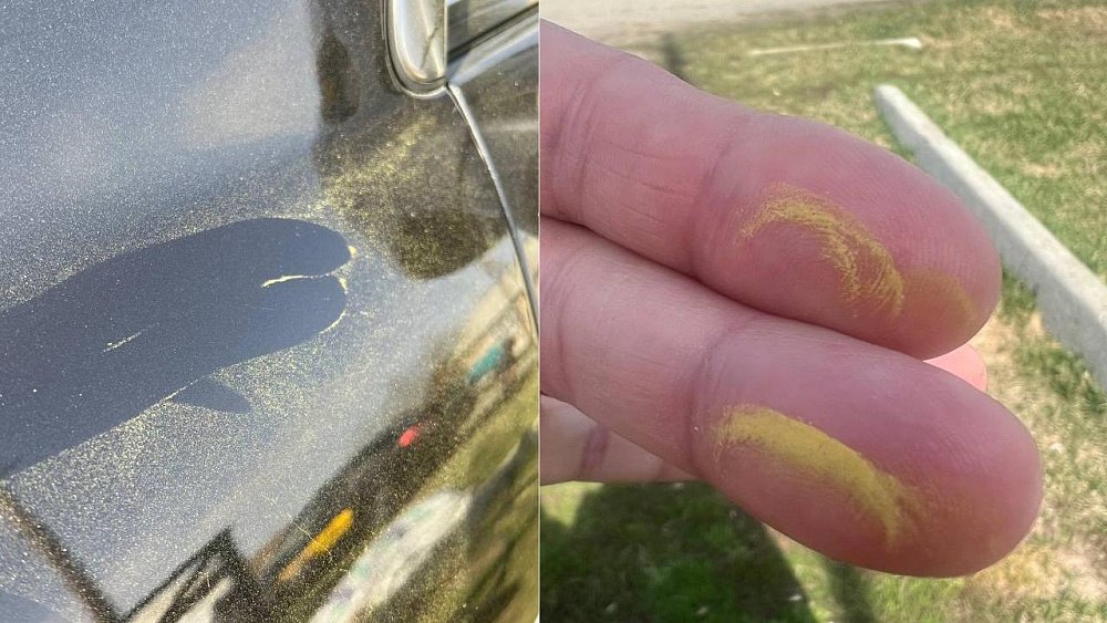 Зеленую пыль на домах и машинах заметили жители Челябинской области