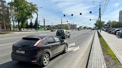 В Челябинске расширили дорогу на проспекте Ленина в сторону Чурилово