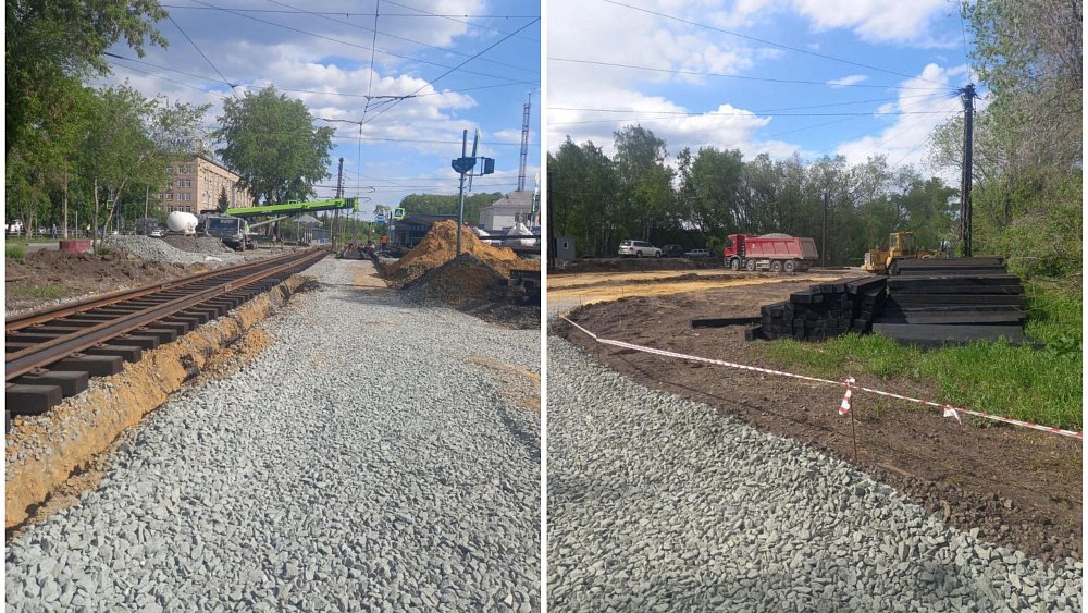 В Челябинске идет капремонт трамвайных путей на конечной ЧМК