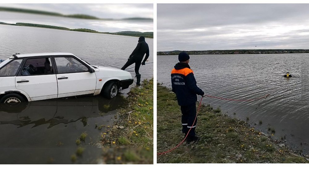 «Девятка» с пассажирами затонула в озере под Челябинском