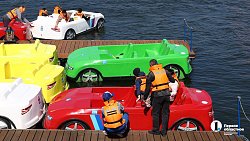 Прокат катамаранов работает в центре Челябинска