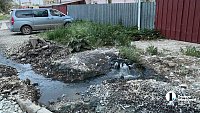 В Металлургическом районе Челябинска сточные воды затопили новый сквер