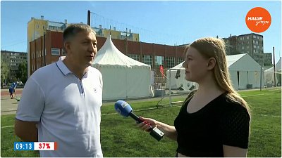 Обновленный стадион спорткомплекса «Лидер» в «Прямом включении»