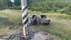 В Челябинской области водитель-бесправник врезался в ЛЭП и погиб