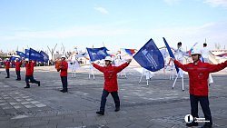 В Магнитогорске открыли двухуровневый фонтан «Стальное сердце Родины»