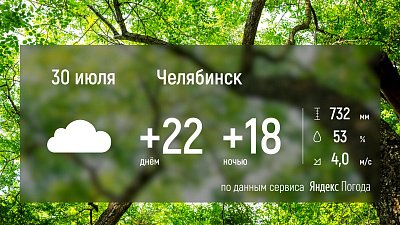В Челябинской области ожидается теплая и дождливая погода